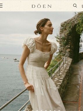 Dôen Cream Puff-Sleeve Midi Dress